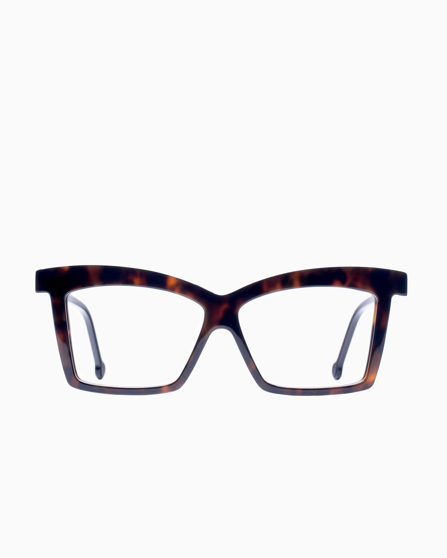 tortoise plastic butterfly eyeglasses by Marie-Sophie Dion model Elkas, front view, lunettes de vue Écaille de tortue papillon