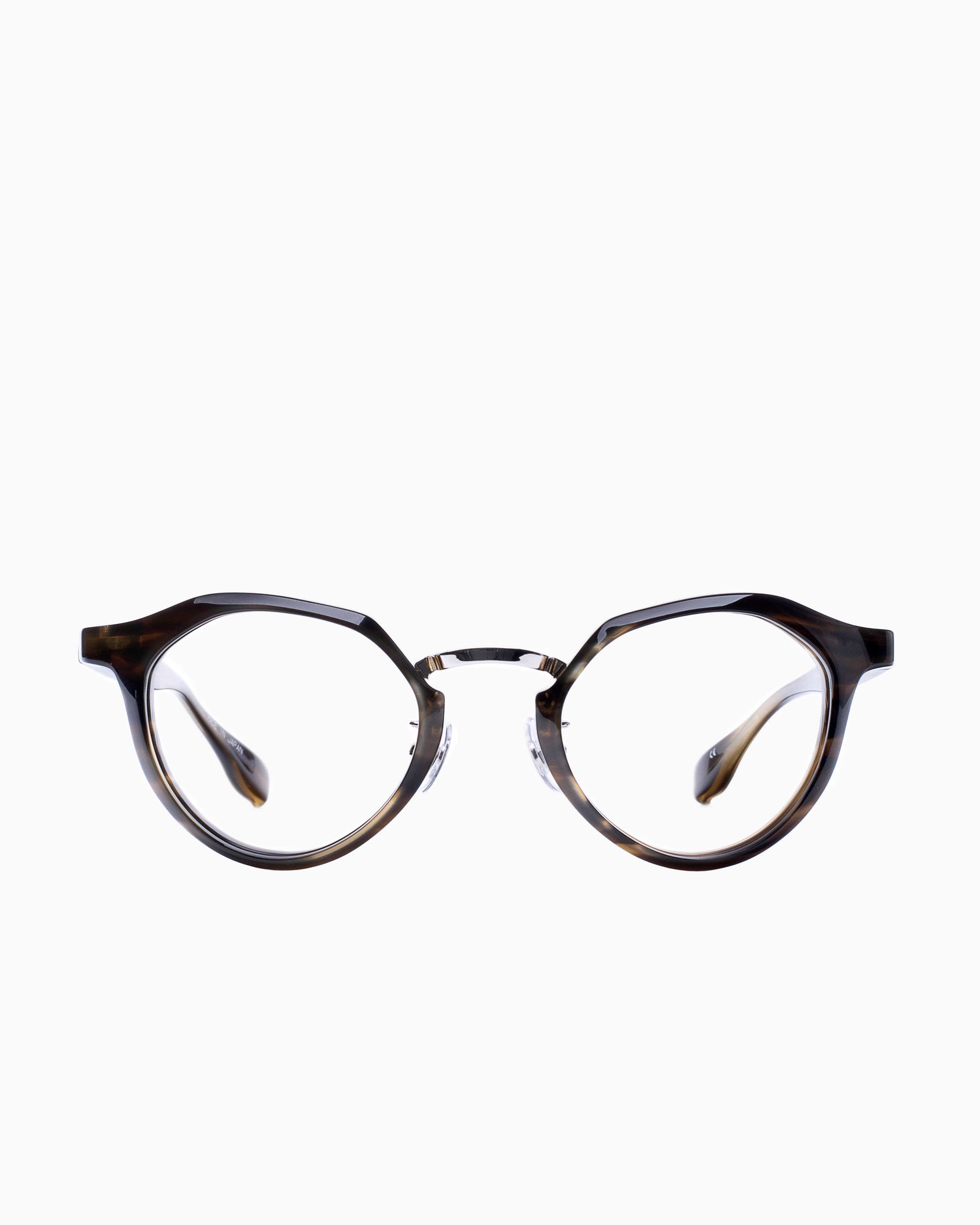 green plastic round eyeglasses by Factory 900 model RF054, front view, lunettes de vue Vert rond