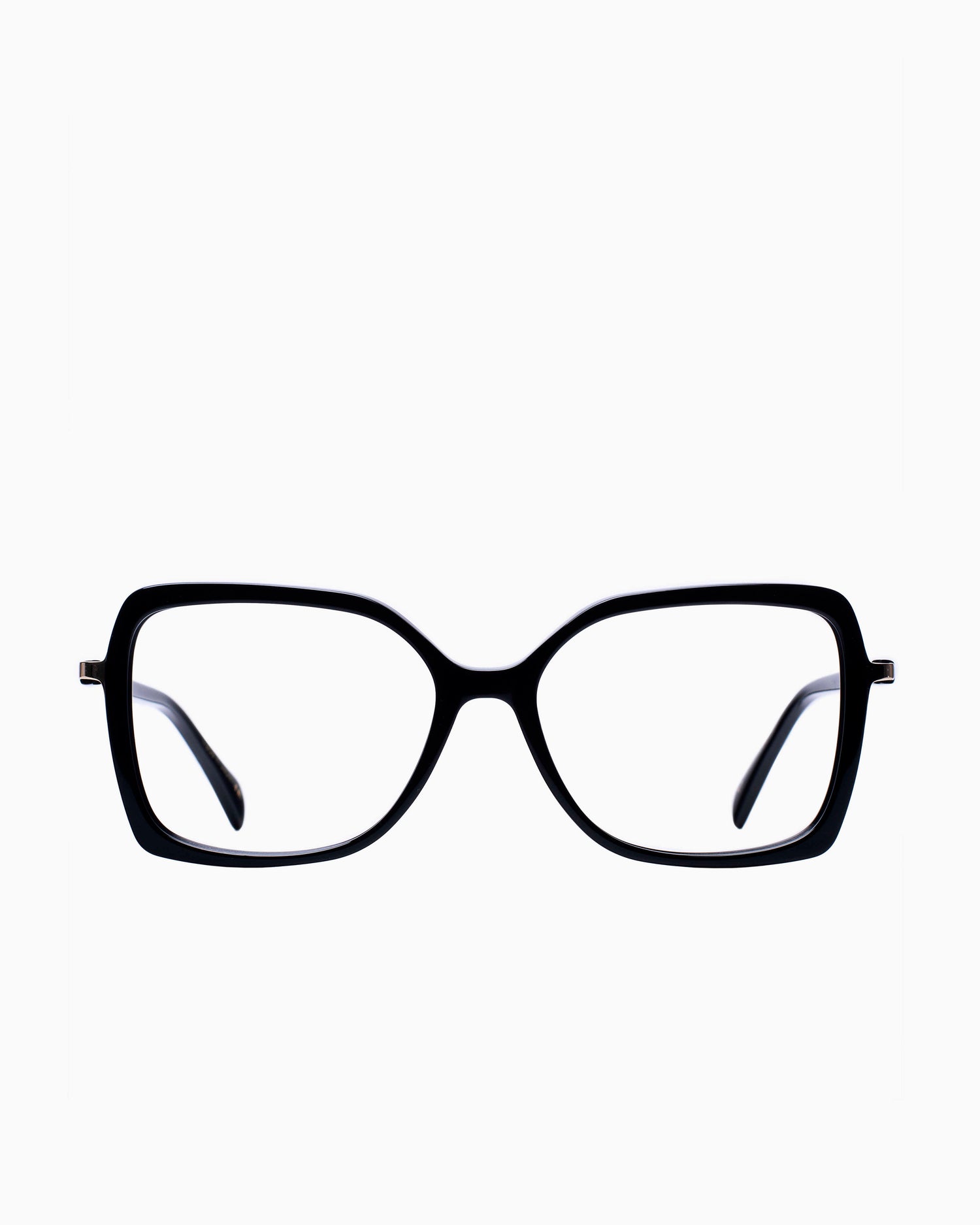 black plastic rectangle eyeglasses by William Morris model Jess, front view, lunettes de vue Noir rectangle