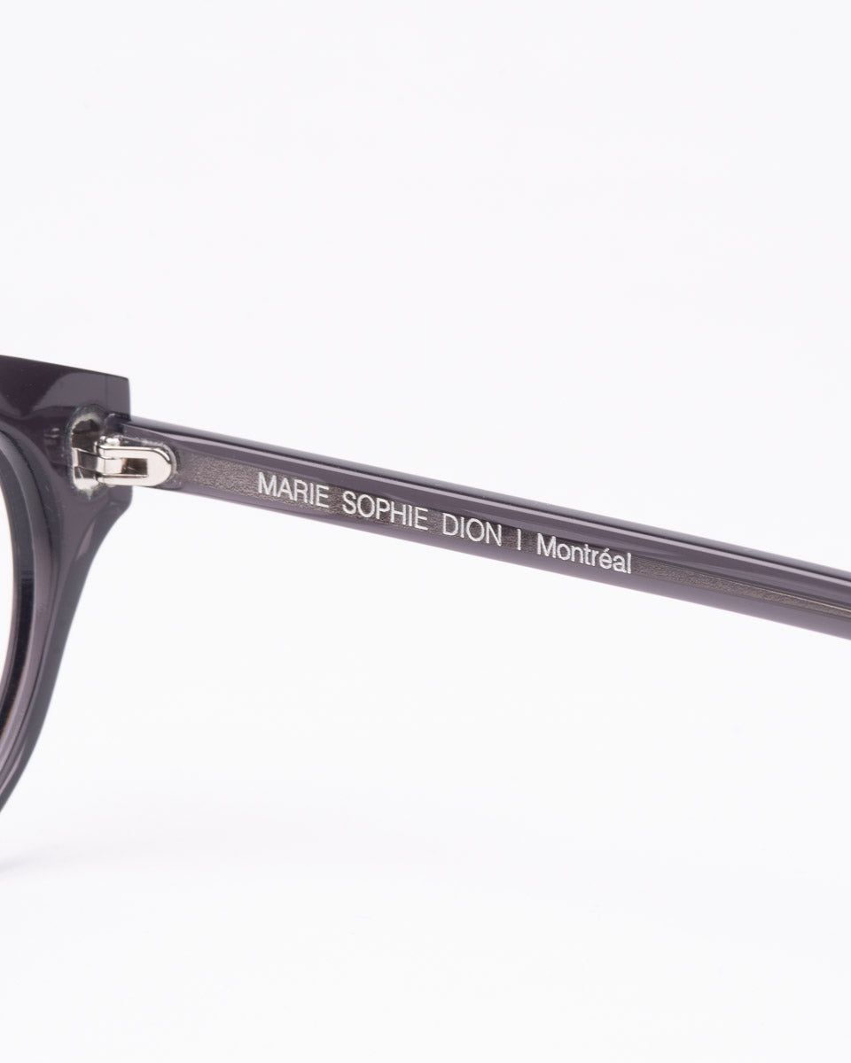 grey plastic oval eyeglasses by Marie-Sophie Dion model Millard, front view, lunettes de vue ovale couleur Gris