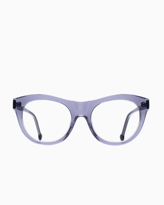 grey plastic oval eyeglasses by Marie-Sophie Dion model Millard, front view, lunettes de vue ovale couleur Gris