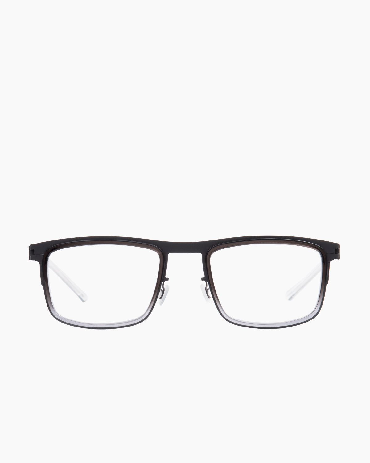 grey metal rectangle eyeglasses by Mykita model REEVES, front view, lunettes de vue rectangle couleur gris