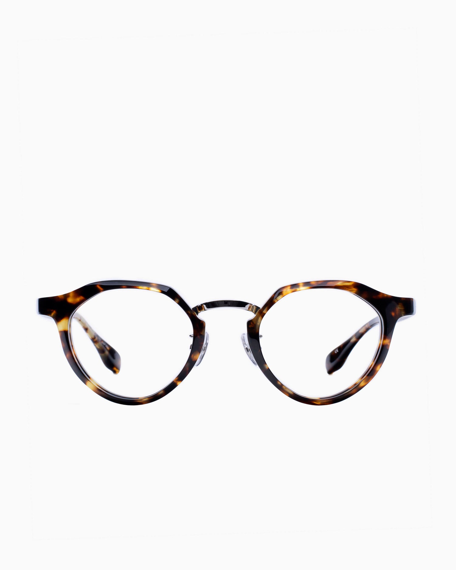 tortoise plastic round eyeglasses by Factory 900 model RF054, front view, lunettes de vue Écaille de tortue rond