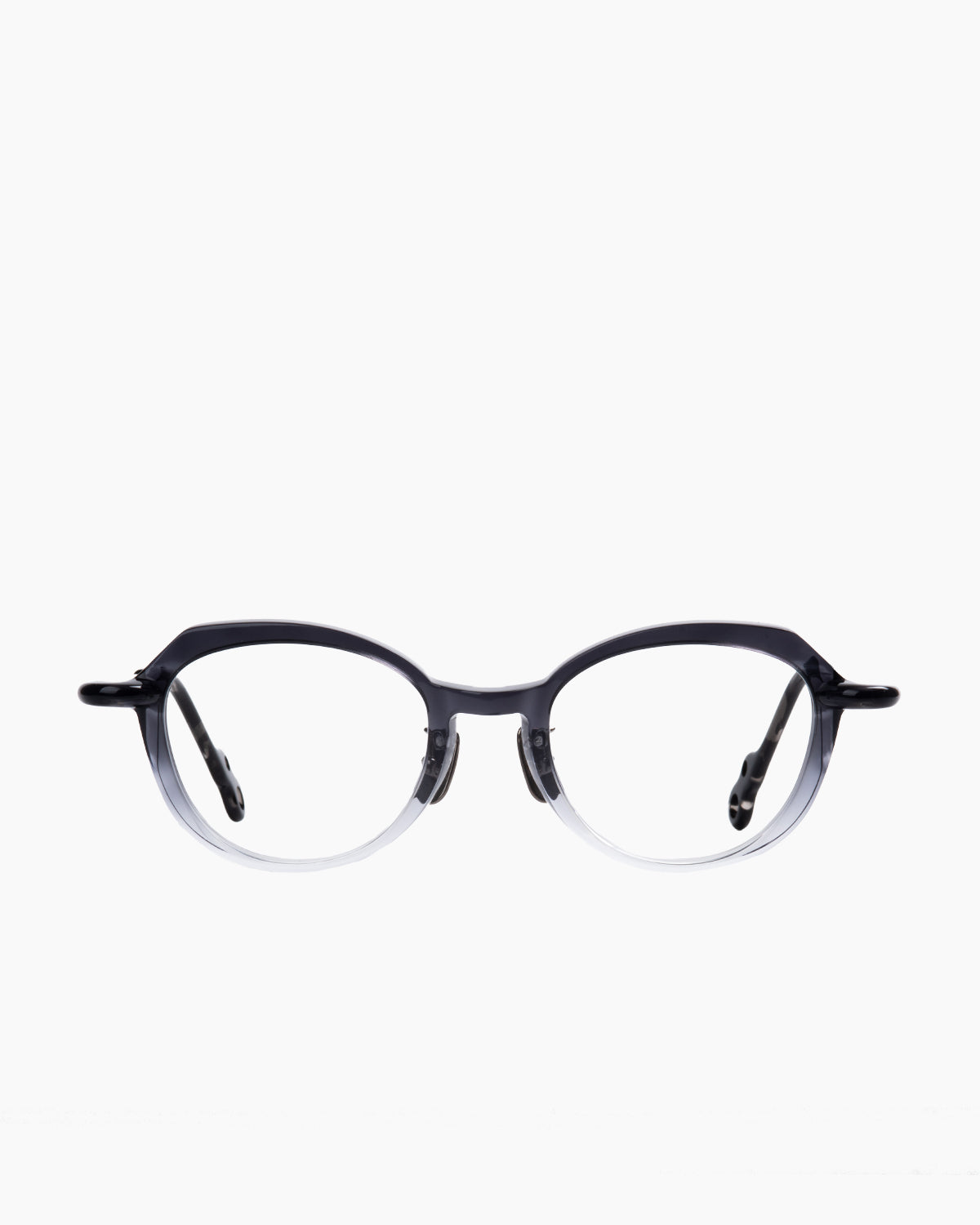 grey plastic oval eyeglasses by Factory 900 model Ann, front view, lunettes de vue gris ovale