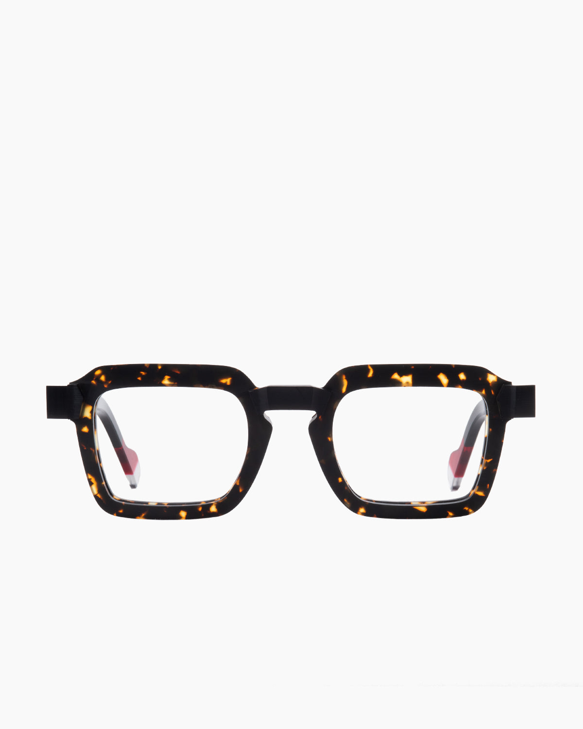 tortoise plastic rectangle eyeglasses by Anne et Valentin model Raw7, front view, lunettes de vue écaille de tortue rectangle
