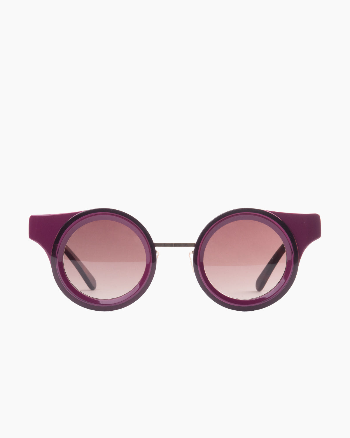 purple metal round  sunglassesby Gamine model ButtressSödermalm, front view, lunettes de vue violet rond