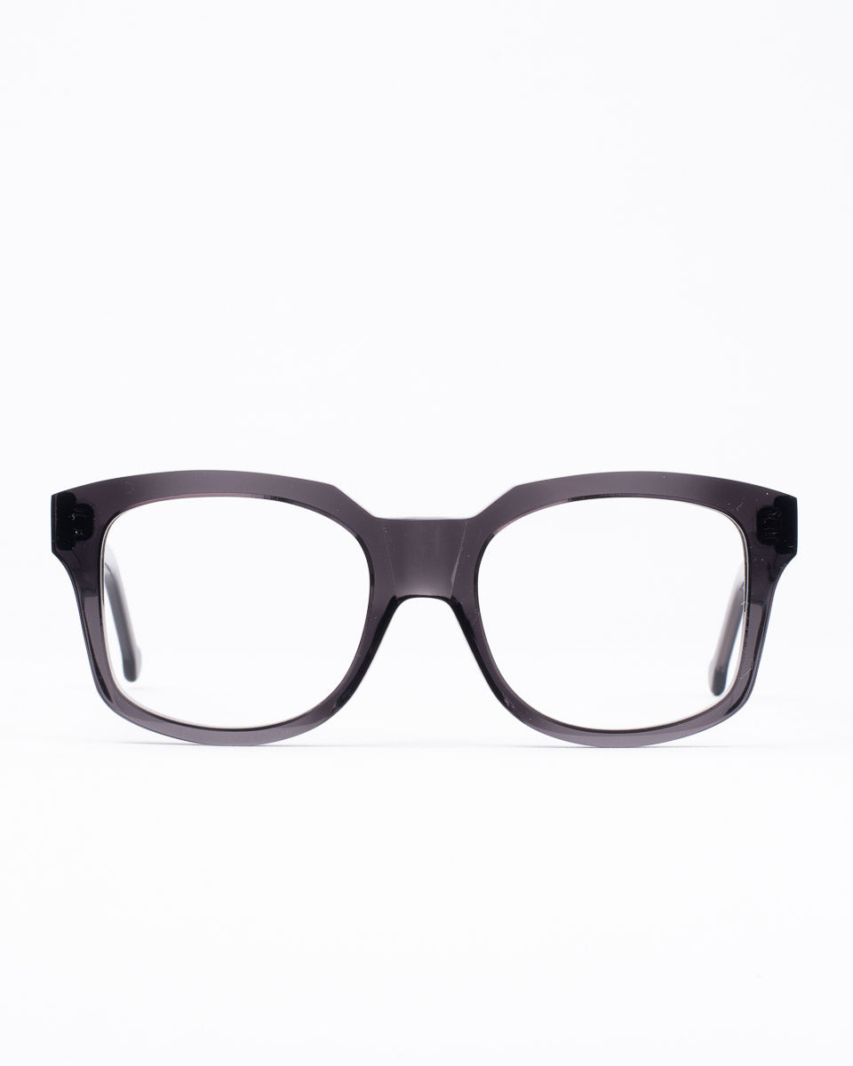 grey plastic rectangle eyeglasses by Marie-Sophie Dion model Jacques4.0, front view, lunettes de vue rectangle couleur Gris