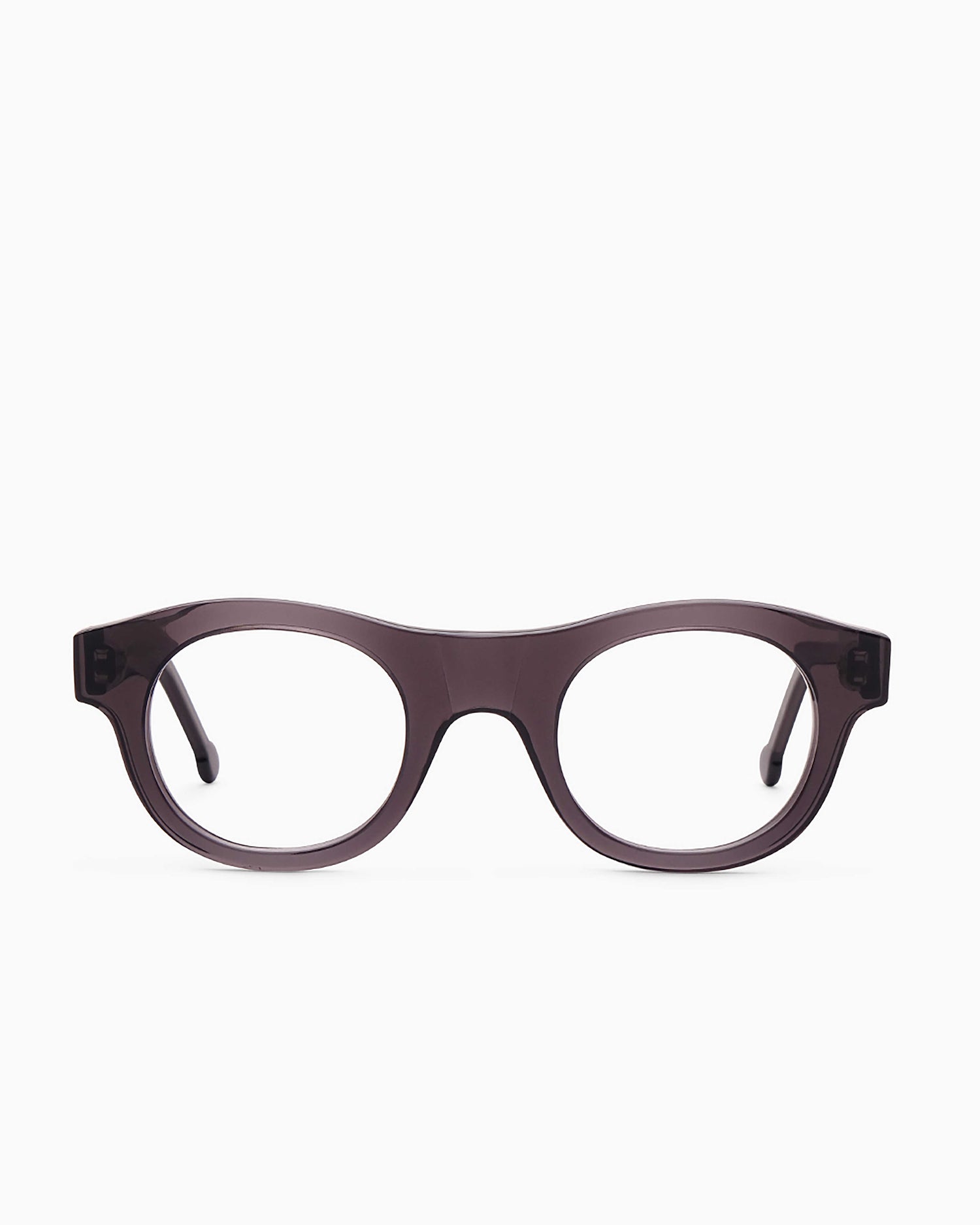 grey plastic oval eyeglasses by Marie-Sophie Dion model Yamamoto, front view, lunettes de vue ovale couleur Gris