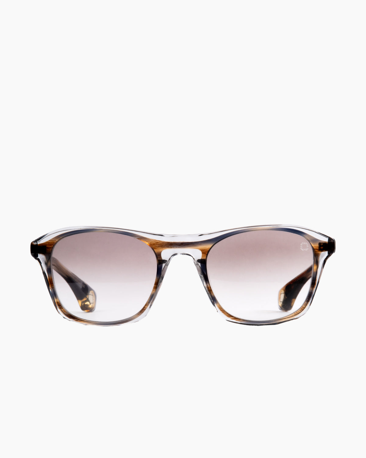 tortoise plastic rectangle  sunglassesby Blake Kuwahara model Venturi, front view, lunettes de vue Écaille de tortue rectangle