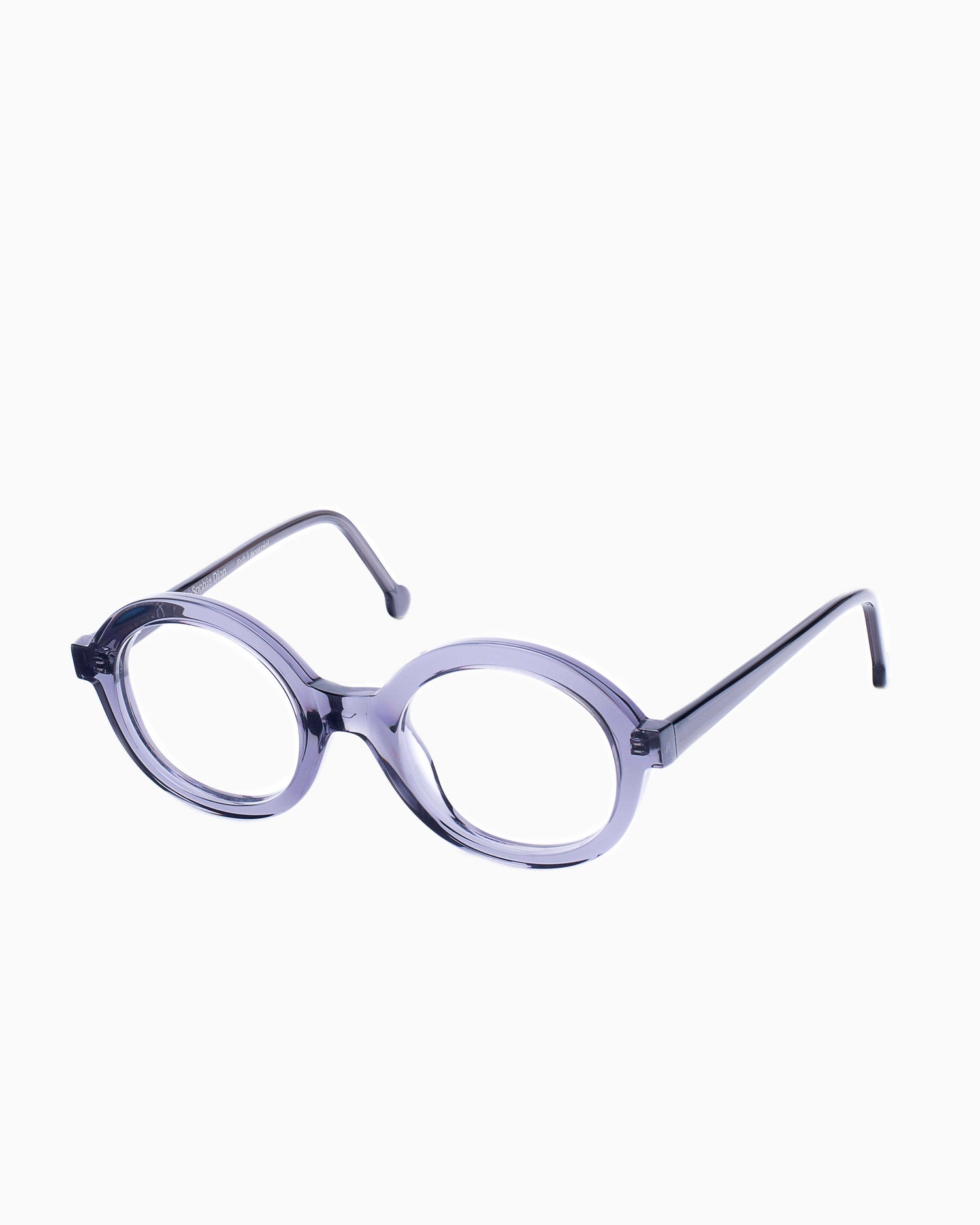 grey plastic oval eyeglasses by Marie-Sophie Dion model O'Malley, front view, lunettes de vue Gris ovale
