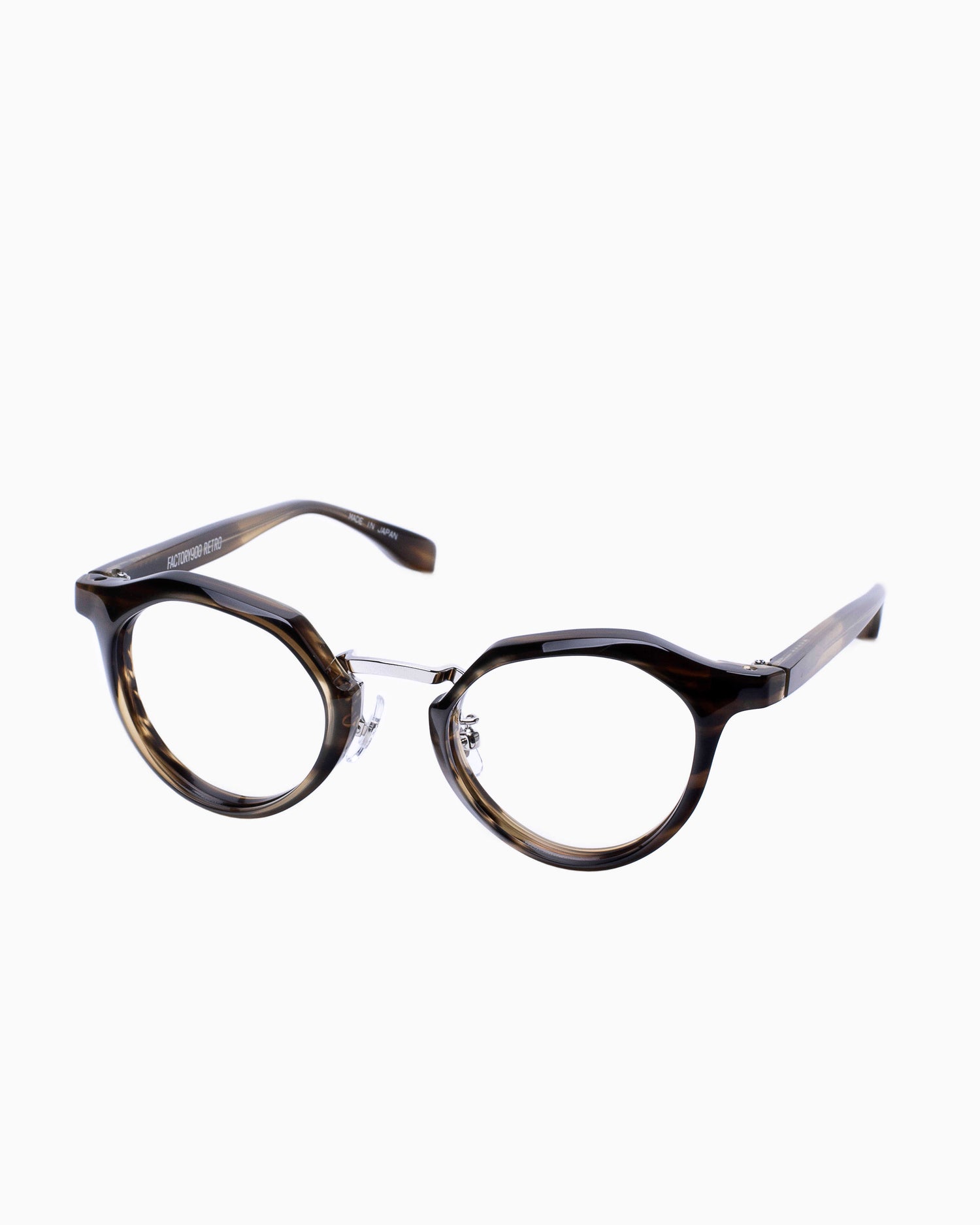 green plastic round eyeglasses by Factory 900 model RF054, front view, lunettes de vue Vert rond