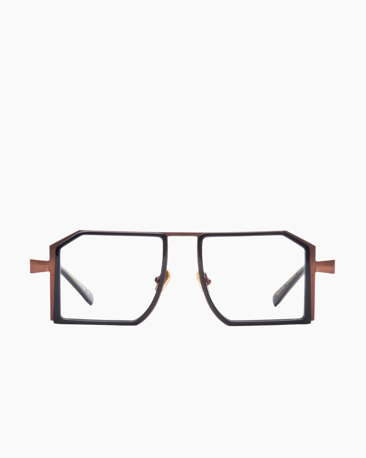 black metal aviator eyeglasses by Gamine model PalmSprings, front view, lunettes de vue aviateur couleur noir