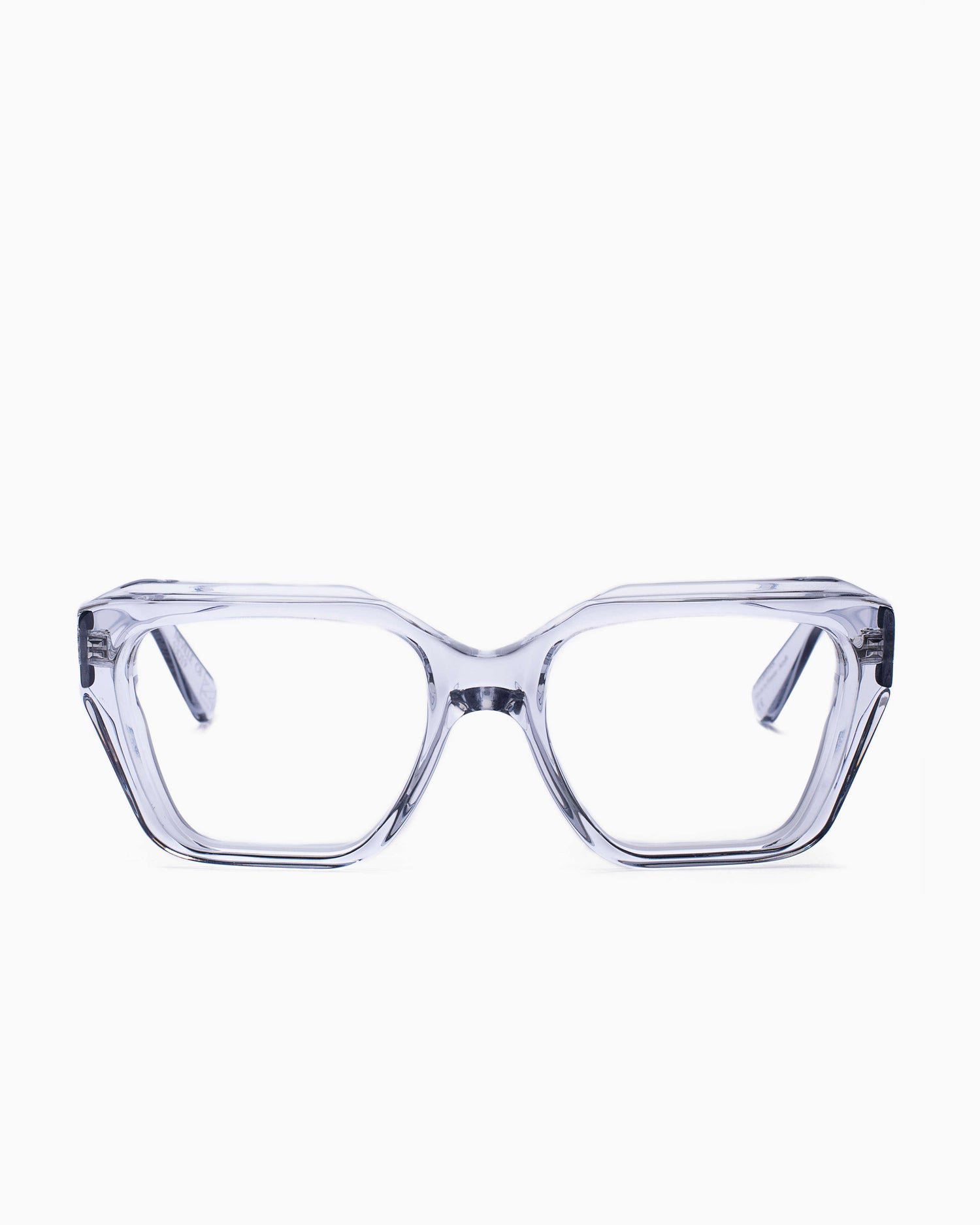 silver plastic rectangle eyeglasses by Kirk&Kirk model Neville, front view, lunettes de vue rectangle couleur argent