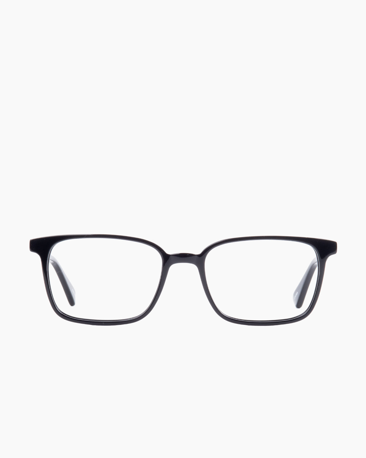 black plastic rectangle eyeglasses by Evolve model Benton, front view, lunettes de vue rectangle couleur Noir