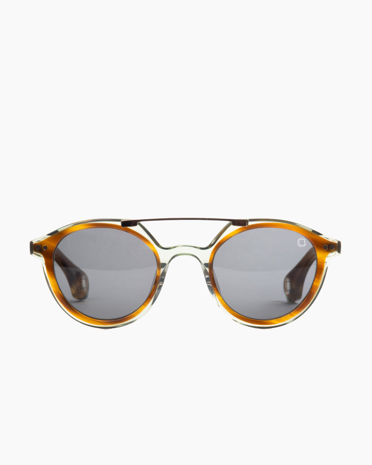 tortoise plastic aviator eyeglasses by Blake Kuwahara model Roloff, front view, lunettes de vue écaille de tortue aviateur