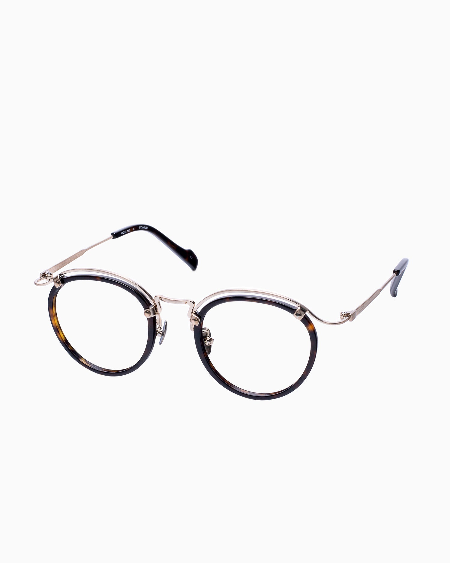 tortoise metal round eyeglasses by Yohji Yamamoto model 19-0036, front view, lunettes de vue Écaille de tortue rond