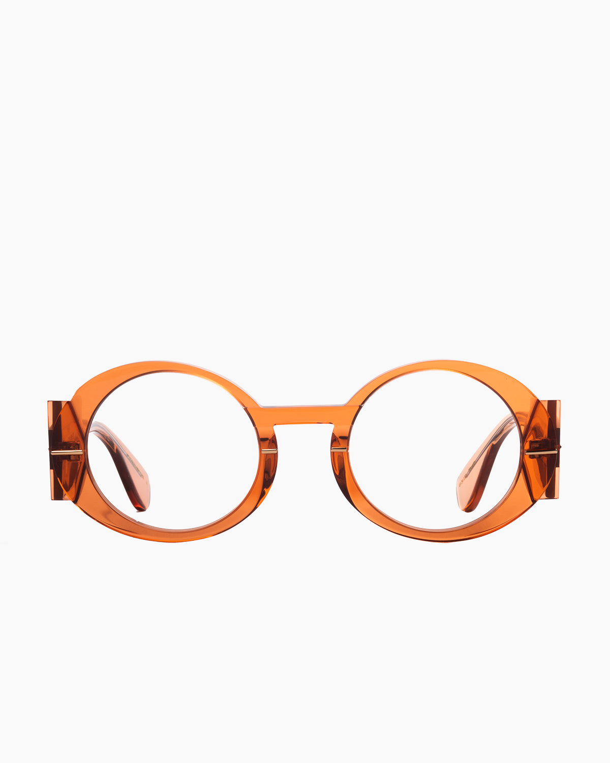orange plastic oval eyeglasses by Gamine model Trastevere, front view, lunettes de vue orange ovale