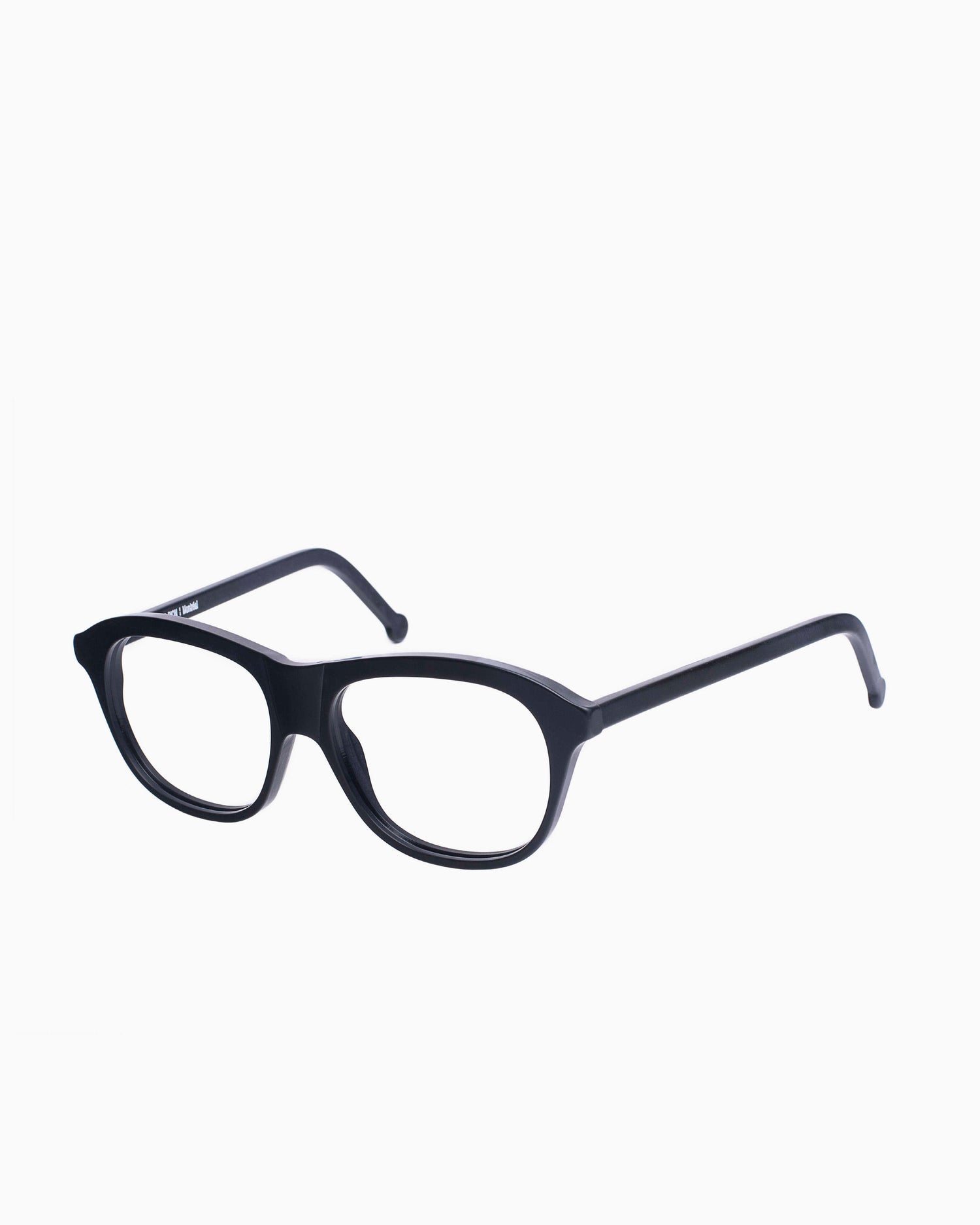 black plastic aviator eyeglasses by Marie-Sophie Dion model Vega, front view, lunettes de vue aviateur couleur Noir