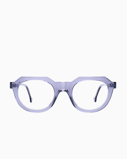 grey plastic oval eyeglasses by Marie-Sophie Dion model Boutcheri, front view, lunettes de vue ovale couleur Gris