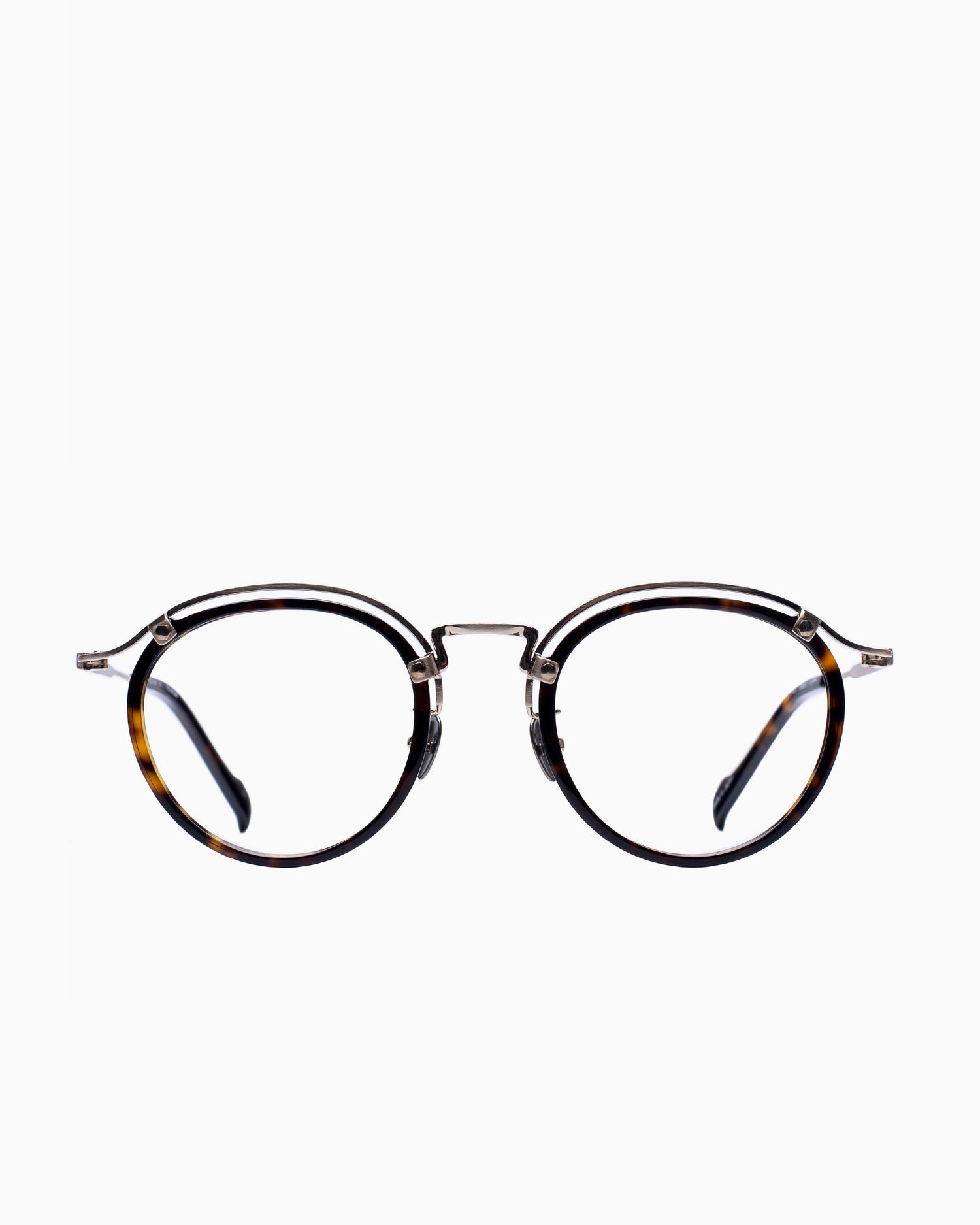 tortoise metal round eyeglasses by Yohji Yamamoto model 19-0036, front view, lunettes de vue Écaille de tortue rond
