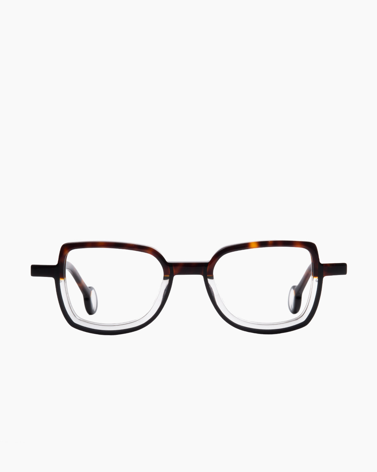 tortoise plastic butterfly eyeglasses by Theo model Schommel, front view, lunettes de vue papillon couleur écaille de tortue