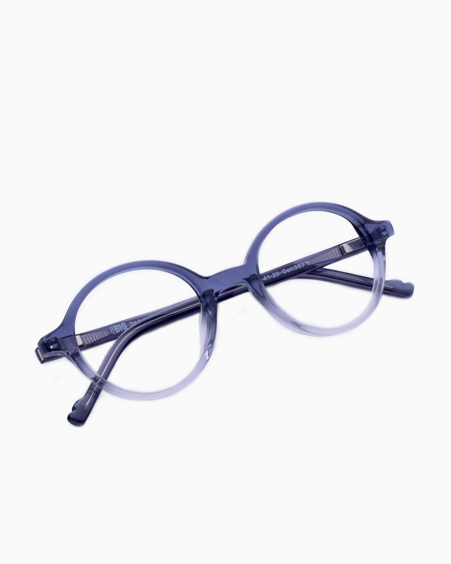 crystal plastic round eyeglasses by BBig model 230, front view, lunettes de vue Cristal rond