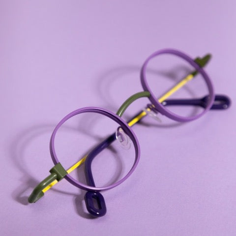 Lunettes mauve en métal pour femme par Marie-Sophie Dion BAR À LUNETTES