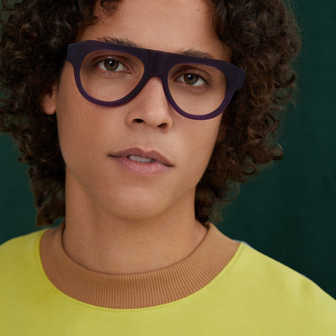 R & R-Porte-lunettes avec tube en corne pour homme, rouleau