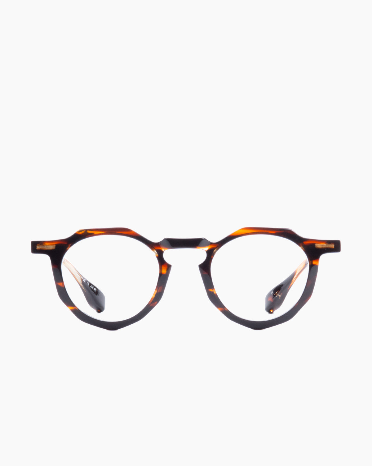 tortoise plastic round eyeglasses by Factory 900 model RF038, front view, lunettes de vue Écaille de tortue rond