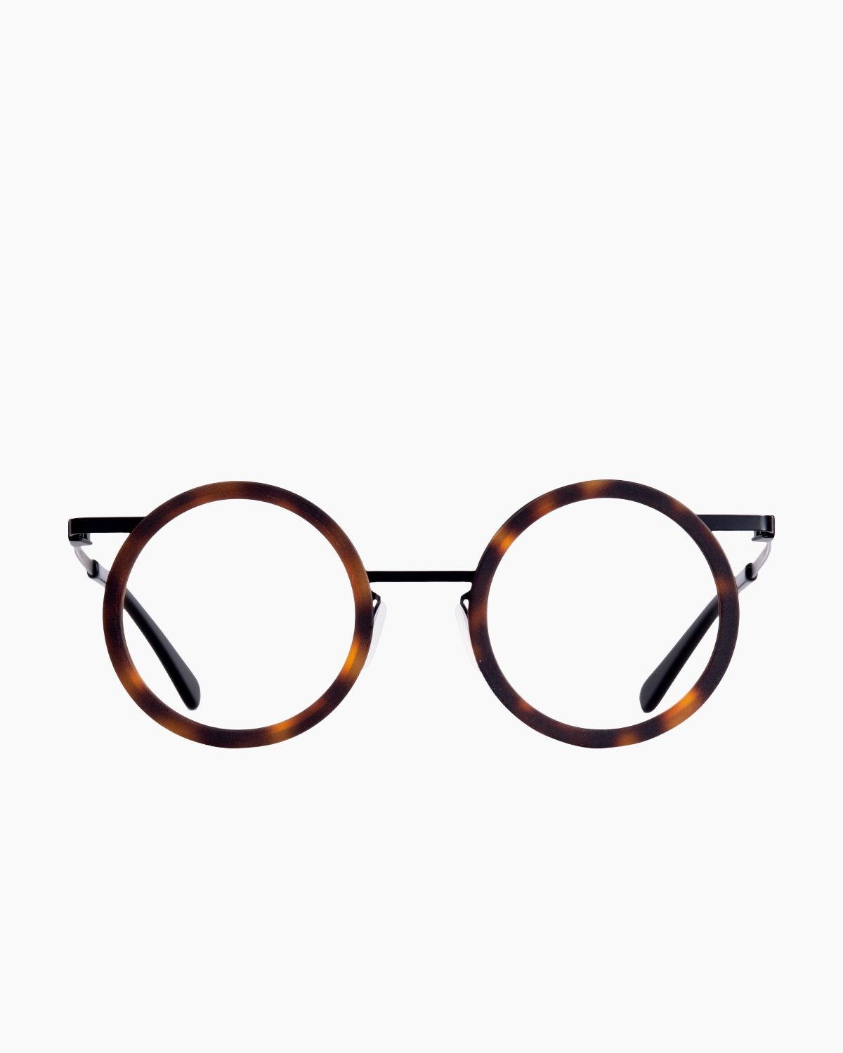 tortoise metal round eyeglasses by Gamine model BoldSödermalm, front view, lunettes de vue Écaille de tortue rond