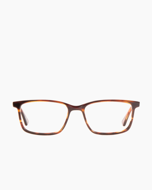 tortoise plastic rectangle eyeglasses by Evolve model Carter, front view, lunettes de vue rectangle couleur Écaille de tortue