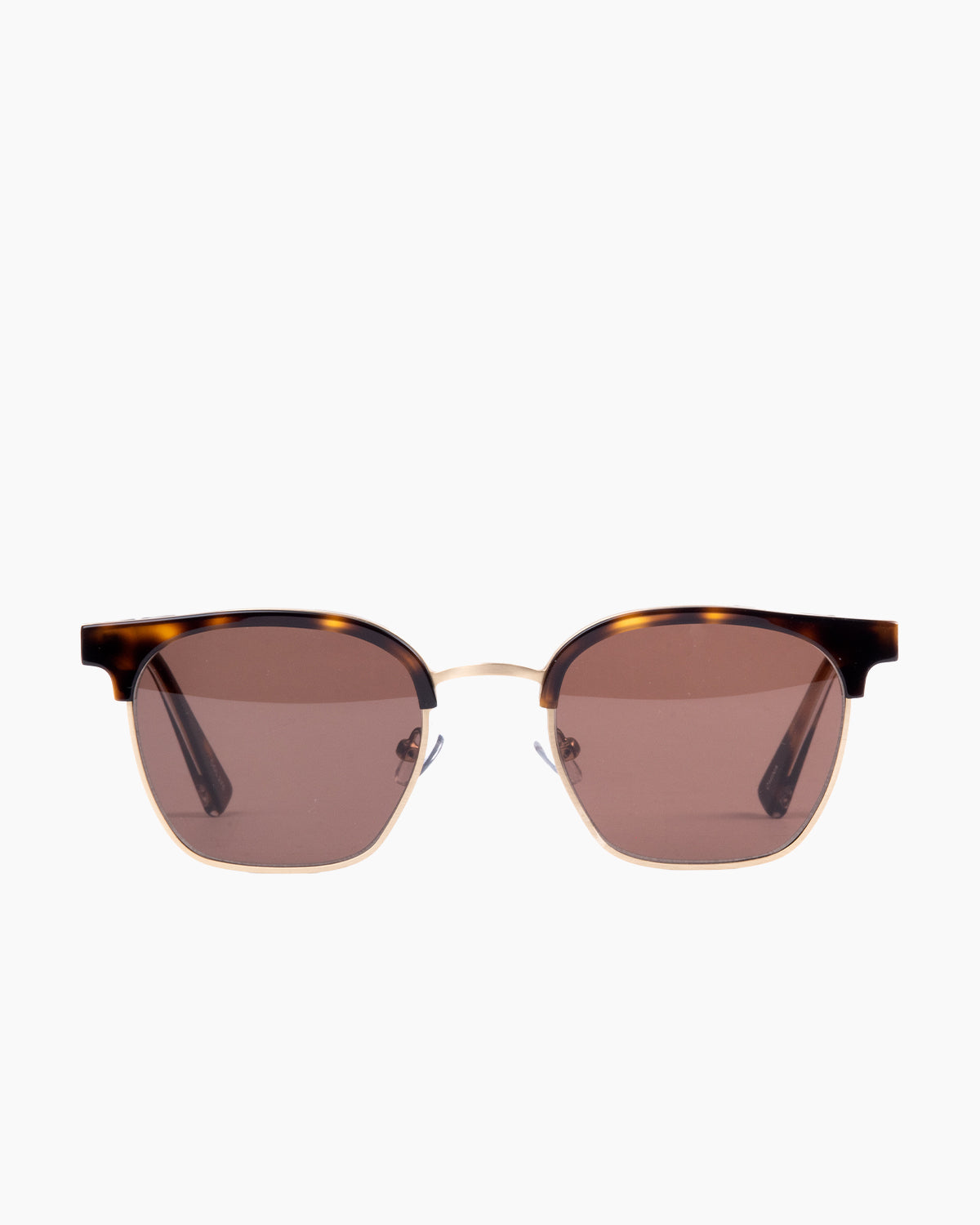 tortoise plastic rectangle  sunglassesby Evolve model WoodrowSun, front view, lunettes de vue Écaille de tortue rectangle