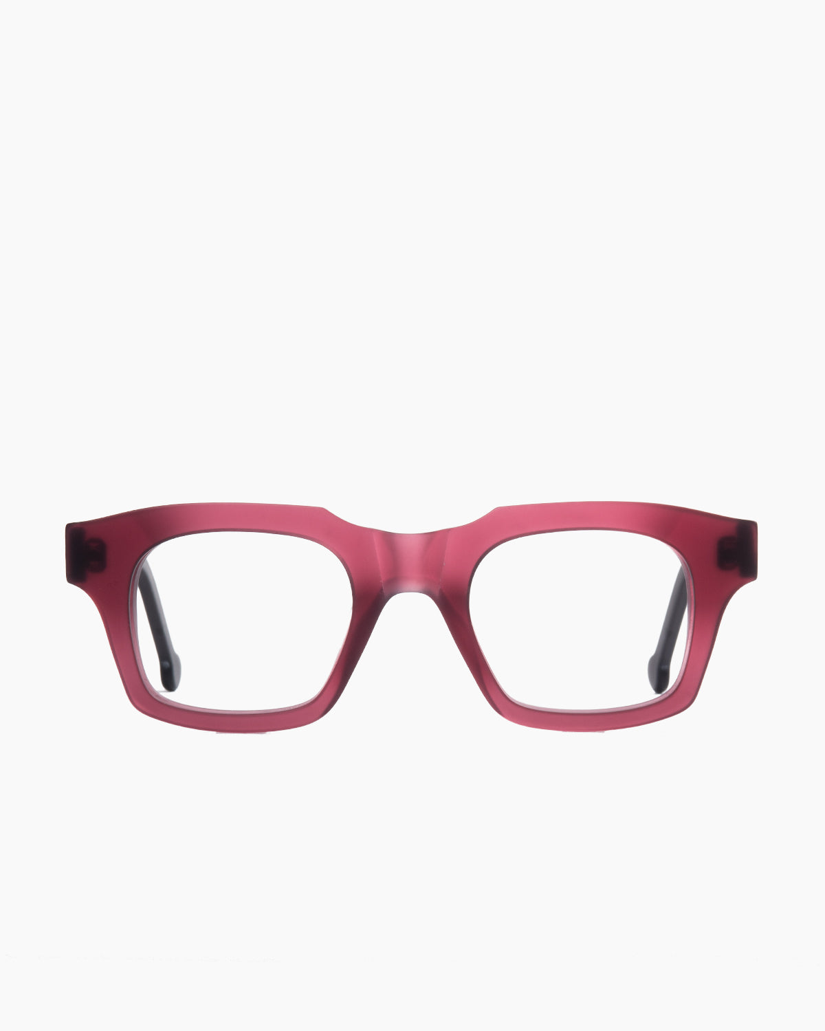 purple plastic rectangle eyeglasses by Marie-Sophie Dion model DiMaria, front view, lunettes de vue rectangle couleur violet