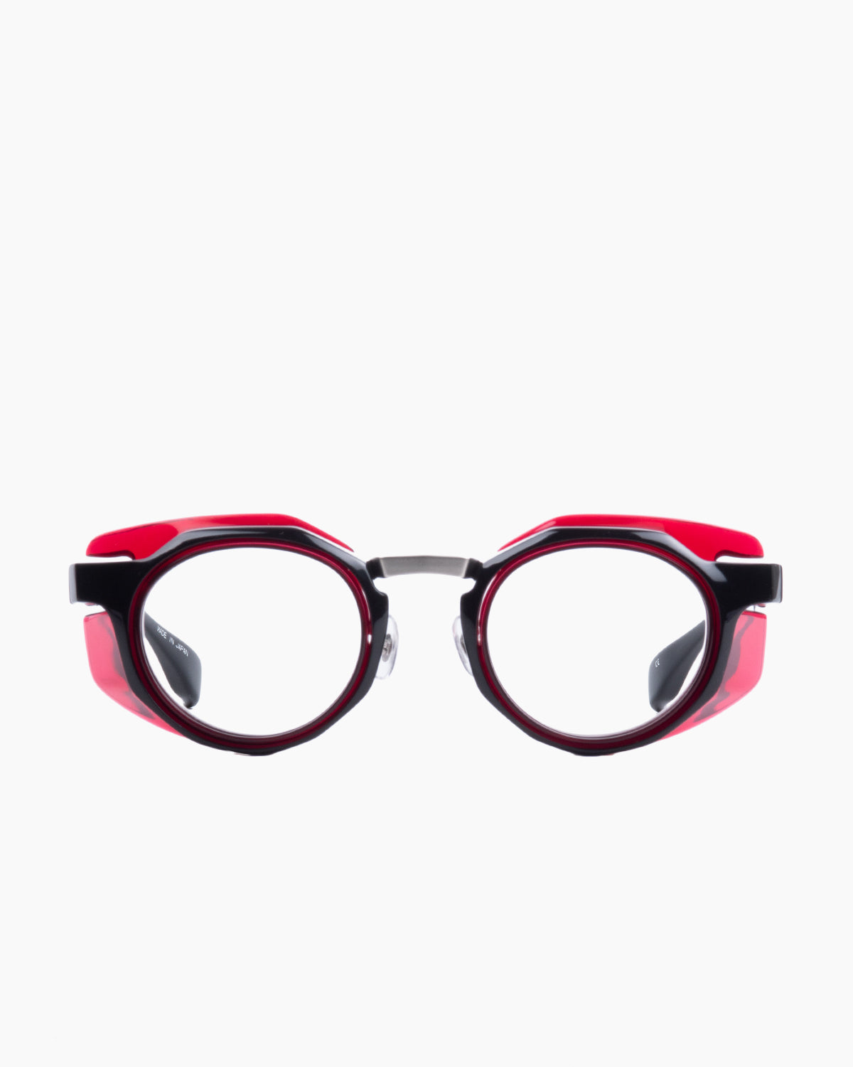 red plastic oval eyeglasses by Factory 900 model , front view, lunettes de vue Rouge ovale