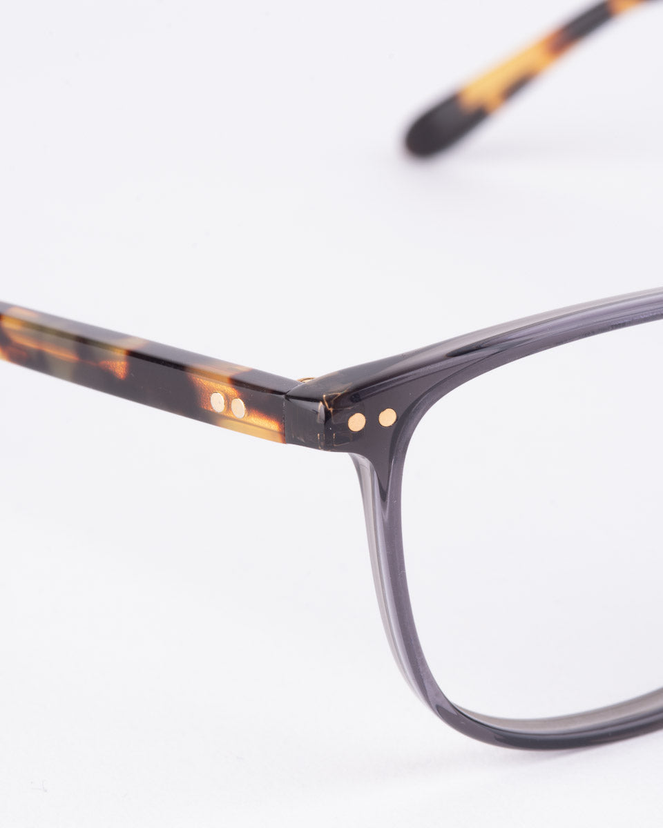 grey plastic rectangle eyeglasses by Francois Pinton model Traveller5, front view, lunettes de vue Gris rectangle