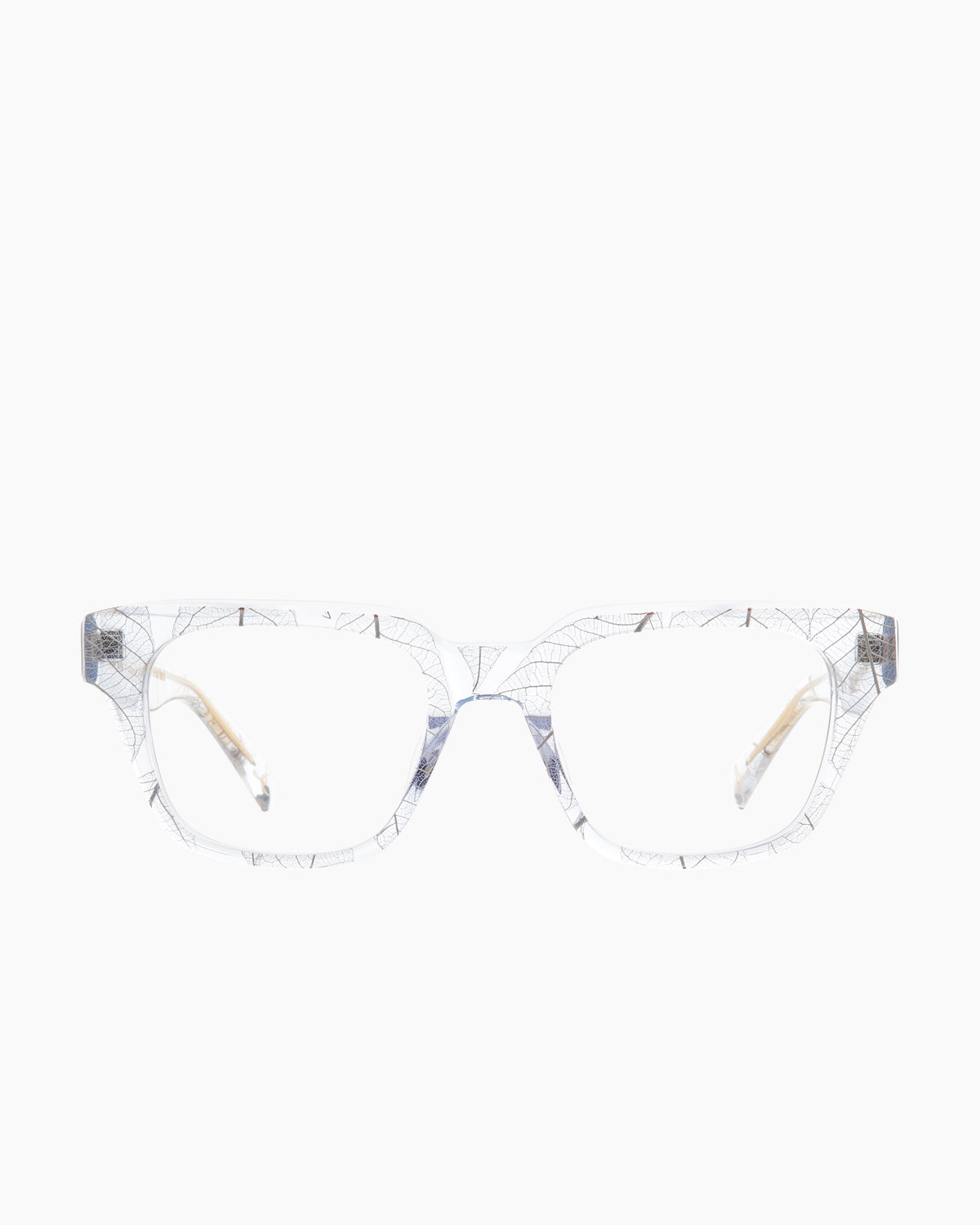crystal plastic rectangle eyeglasses by Spectacleeyeworks model Lee, front view, lunettes de vue rectangle couleur cristal