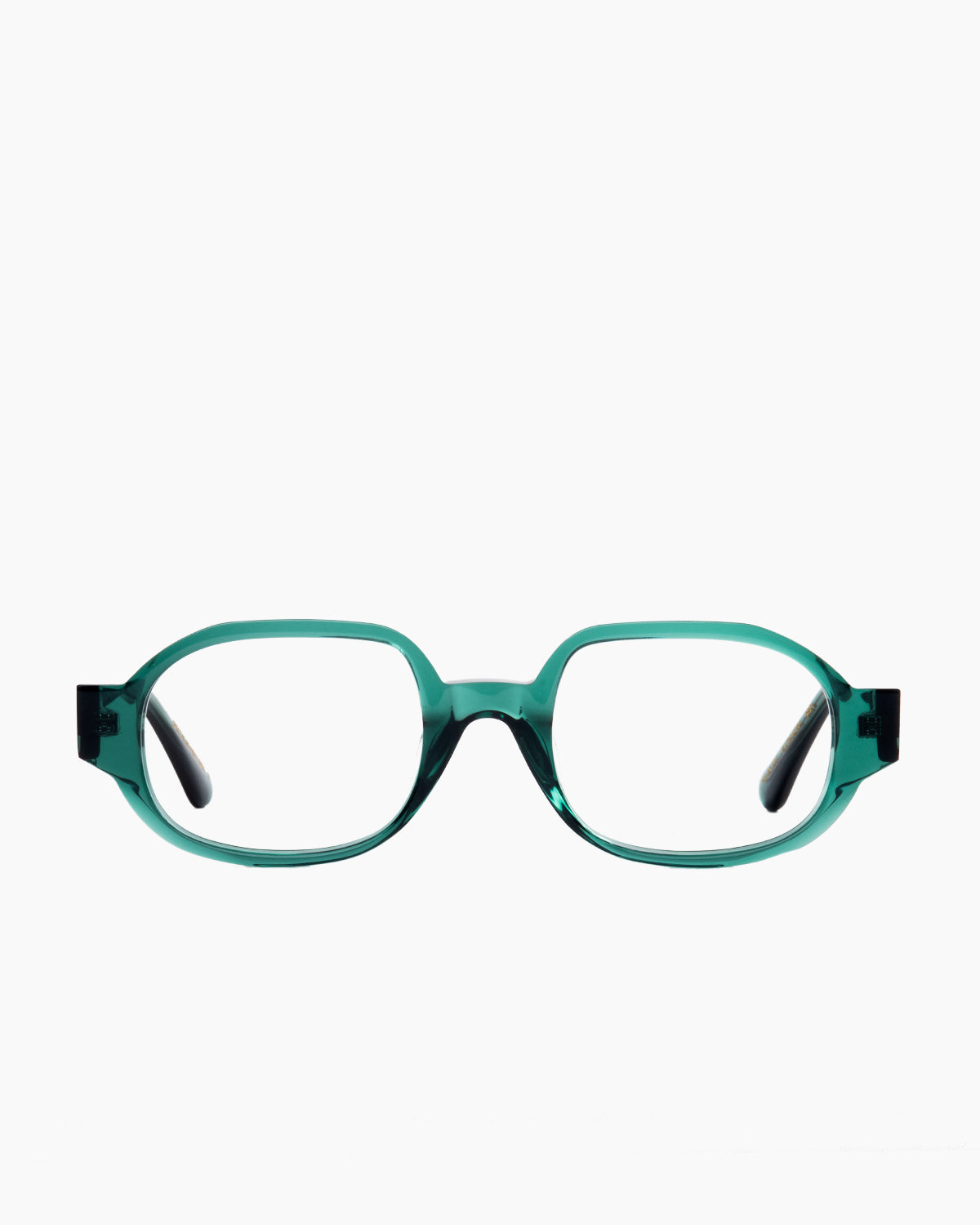 green plastic oval eyeglasses by Gamine model LittleHavana kids, front view, lunettes de vue ovale couleur vert