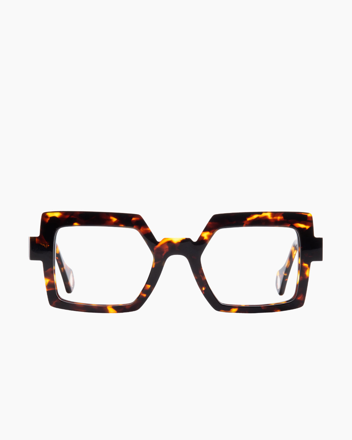 tortoise plastic rectangle eyeglasses by Anne et Valentin model brooklyn, front view, lunettes de vue Écaille de tortue rectangle