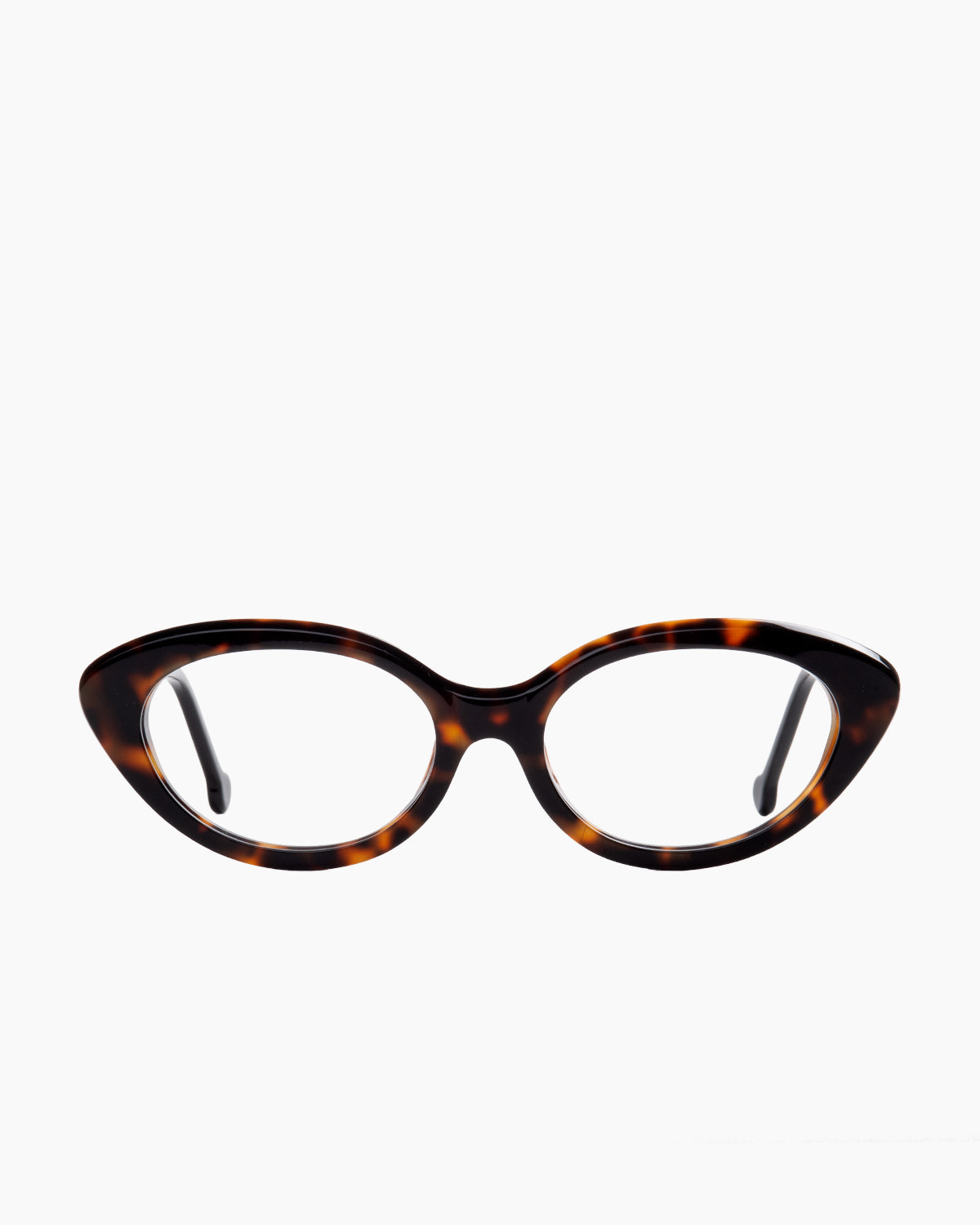 tortoise plastic cat eyeglasses by Marie-Sophie Dion model Moreau, front view, lunettes de vue chat couleur écaille de tortue