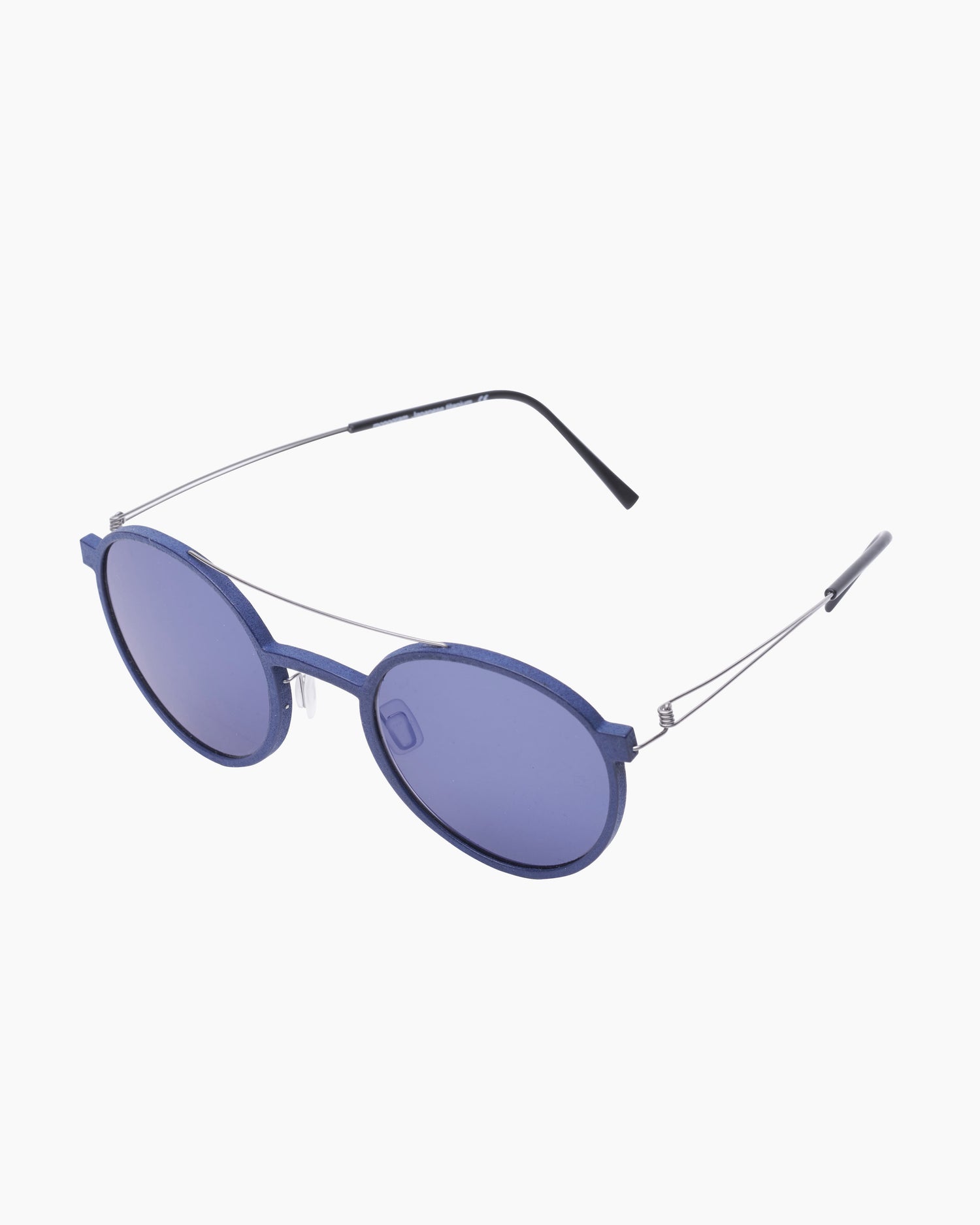 blue metal round  sunglassesby monogram model MNPA004S, front view, lunettes de vue Bleu rond