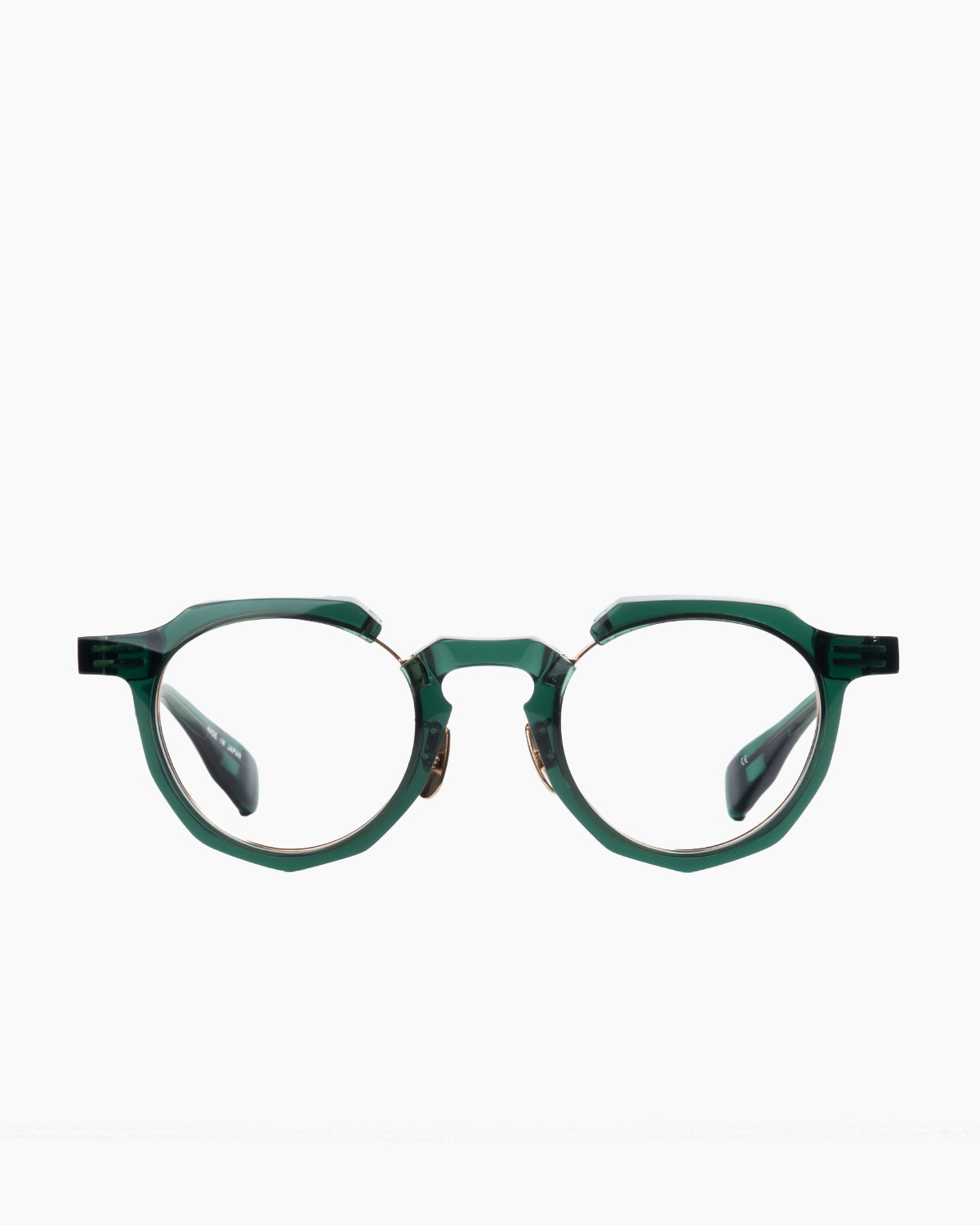 green plastic oval eyeglasses by Factory 900 model RF-171, front view, lunettes de vue vert ovale
