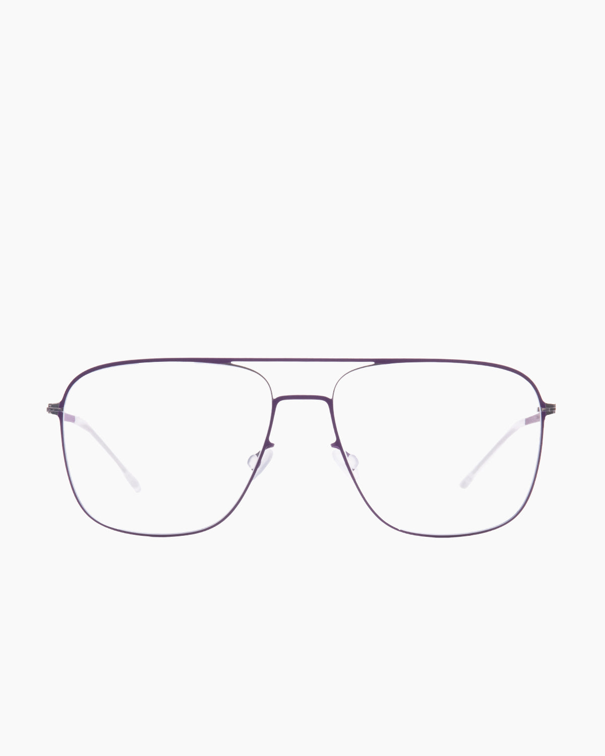 purple metal aviator eyeglasses by Mykita model Steen, front view, lunettes de vue aviateur couleur violet