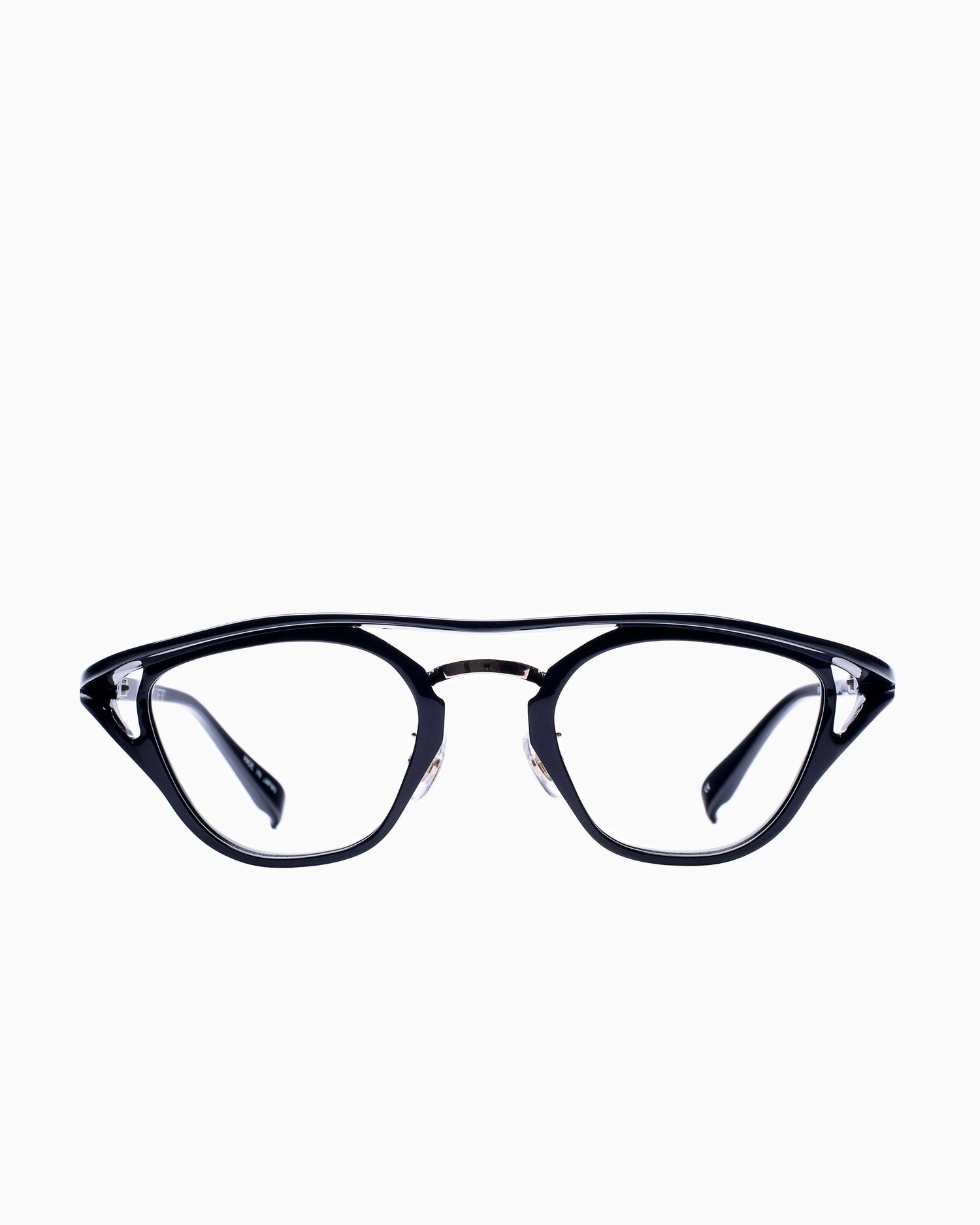 black plastic aviator eyeglasses by Factory 900 model RF101, front view, lunettes de vue aviateur couleur Noir