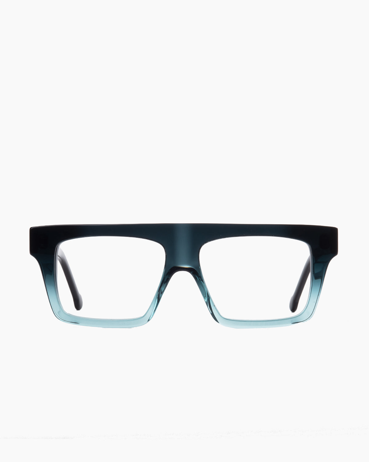 green plastic rectangle eyeglasses by Marie-Sophie Dion model Bimini, front view, lunettes de vue rectangle couleur vert