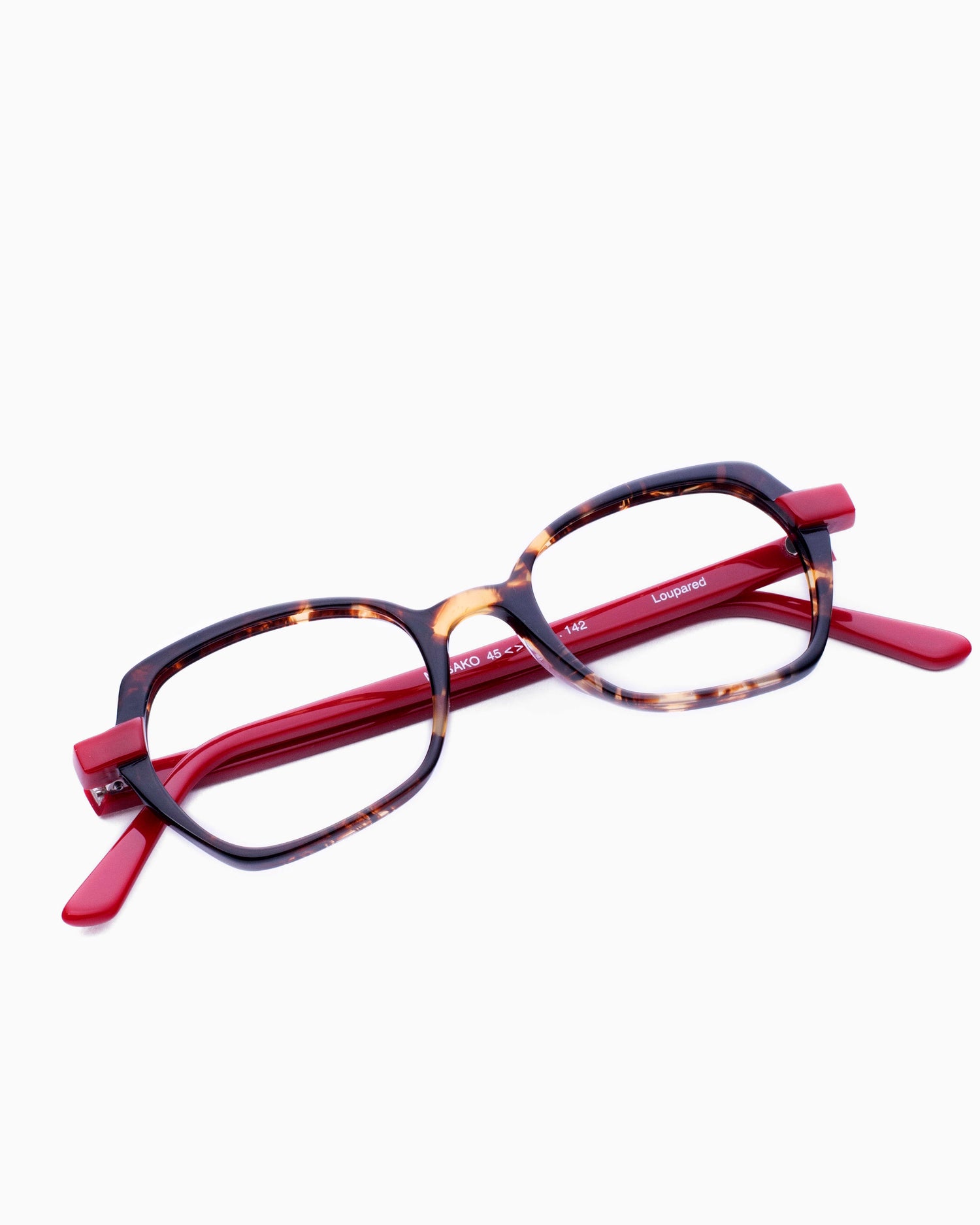 tortoise plastic butterfly eyeglasses by Traction model MASAKO, front view, lunettes de vue Écaille de tortue papillon