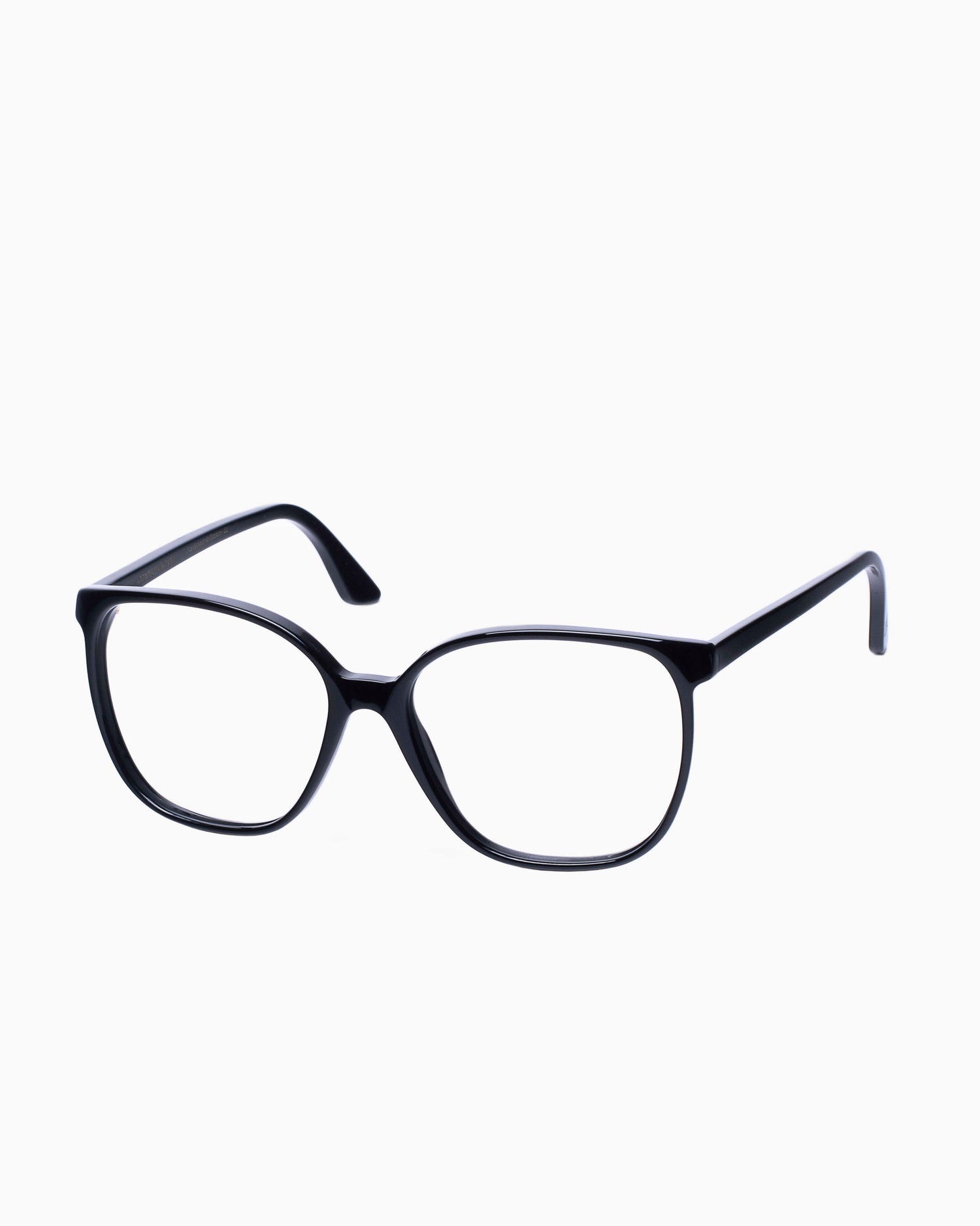 black plastic rectangle eyeglasses by Emmanuelle Khanh model 11611, front view, lunettes de vue Noir rectangle