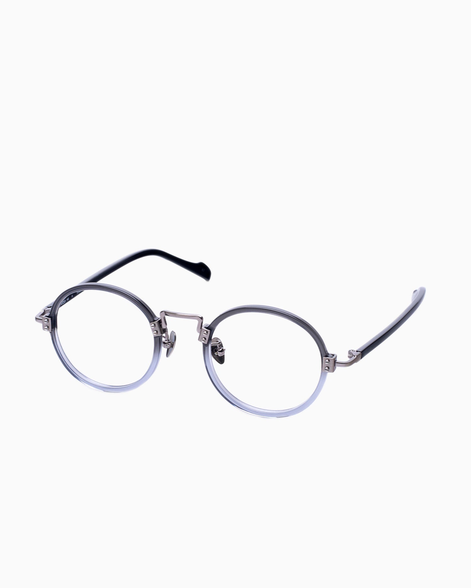 grey metal round eyeglasses by Yohji Yamamoto model 19-0037, front view, lunettes de vue Gris rond