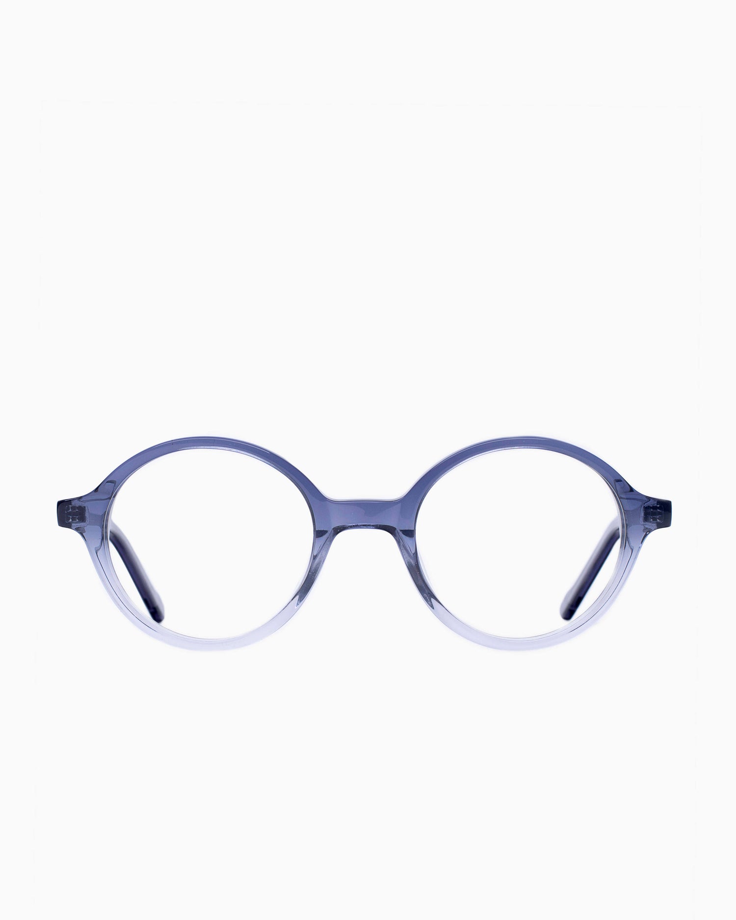 crystal plastic round eyeglasses by BBig model 230, front view, lunettes de vue Cristal rond