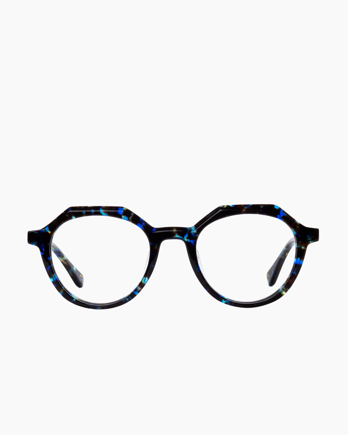 tortoise plastic round eyeglasses by Spectacleeyeworks model Anita, front view, lunettes de vue écaille de tortue rond
