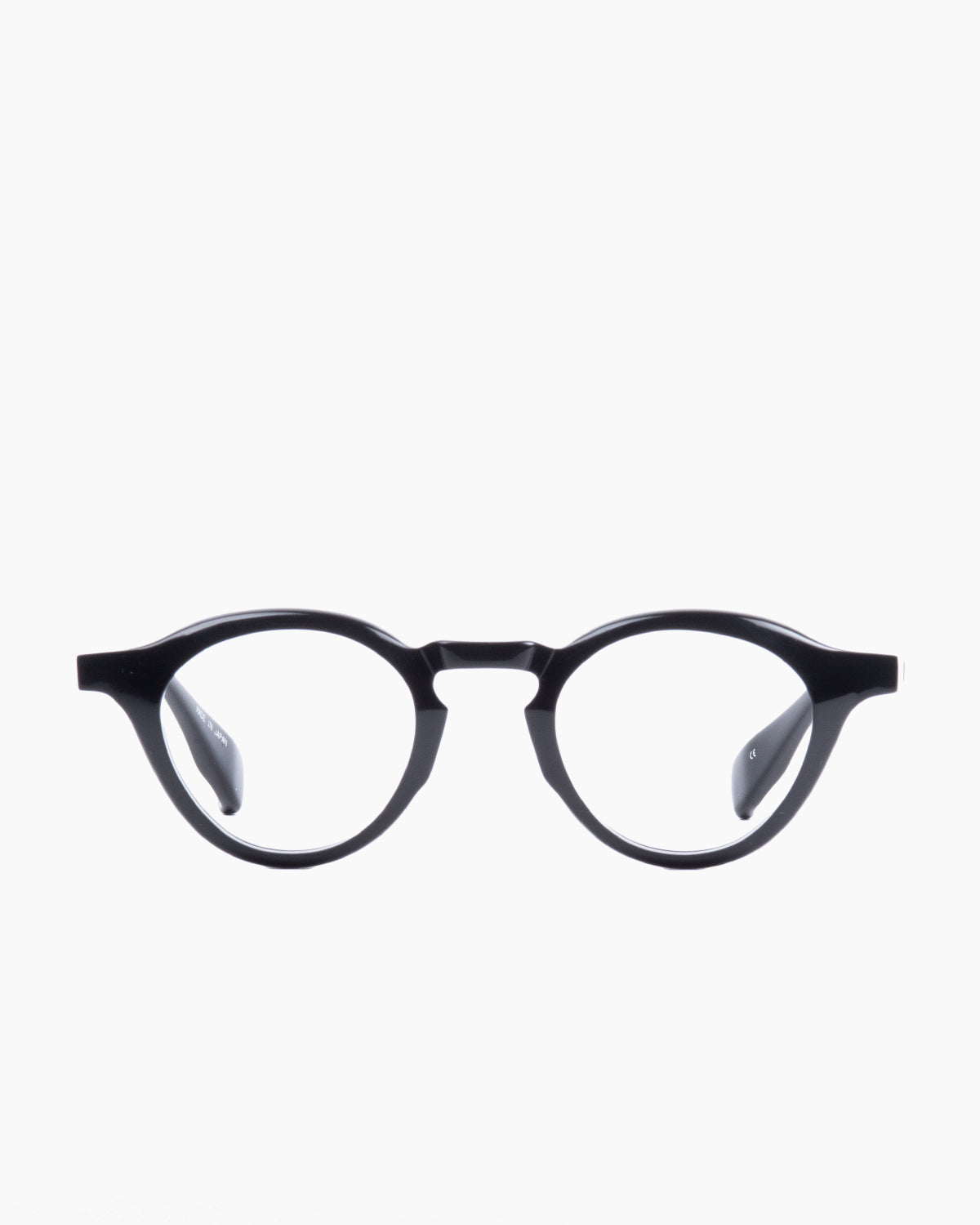 black plastic round eyeglasses by Factory 900 model , front view, lunettes de vue Noir rond